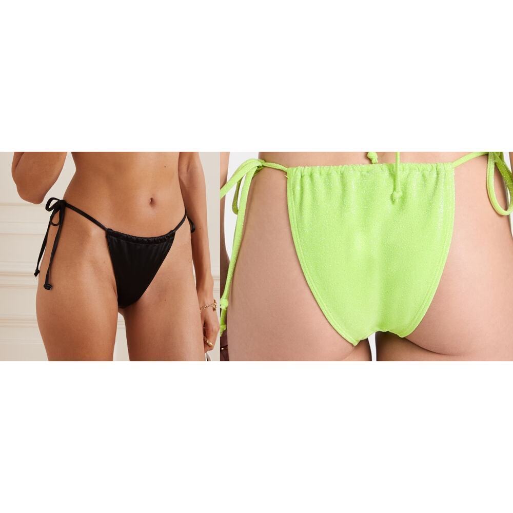 🔴Good American Sparkle Tiny Ties Bikini Bottoms in Black 2XL-3XL‎